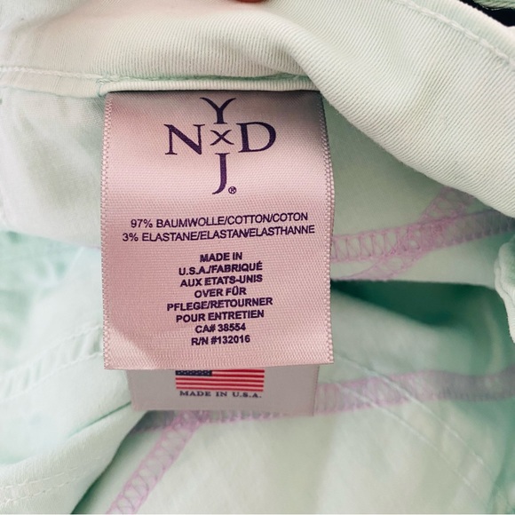 NYDJ Mint Seafoam Green & Navy Tuxedo Stripe Smooth Lift Technology Skinny Jeans - Picture 8 of 8